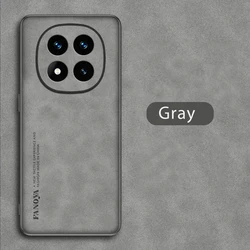 Sheepskin Leather Back Cover with TPU Soft Frame Protection for RedmiNote14 5G (Gray-03)