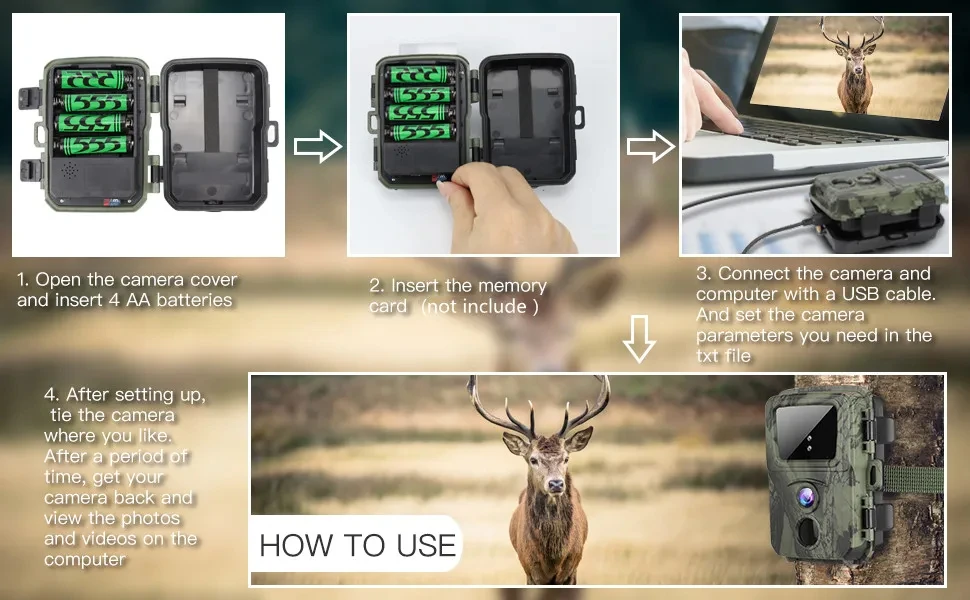 Description Picture 3 of item2PCS Mini Hunting Trail Camera Mini600 20MP 1080P Wildlife Animal Hunter Cameras Night Vision Photo Traps Surveillance Tracking