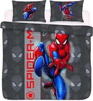 Parure de lit simple Spider Man animée, décor de chambre à coucher de literie de dessin animé, housse de couette en microfibre douce et 1 taies d'oreiller, avec fermeture éclair 3