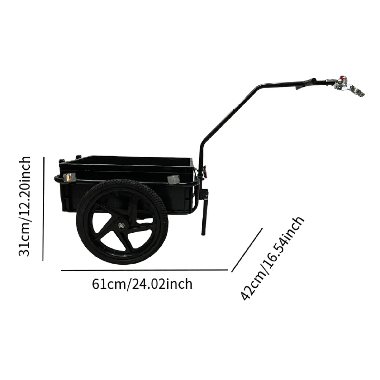 Towable Bike Cargo Trailer with Wheels Universal Portable Bicycle Wagon Cart Transportation for Trips Shopping Garden Camping