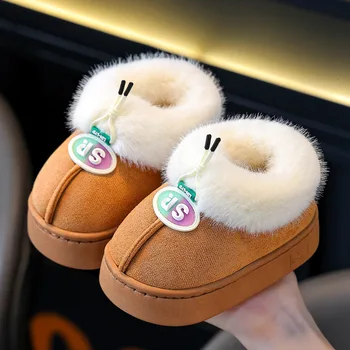 Children Winter Fashion Cotton Shoes Cartoon Soft Soled Warm Non-slip Girls Home Outdoor Boys Thick-soled Wool Cotton Shoes 1