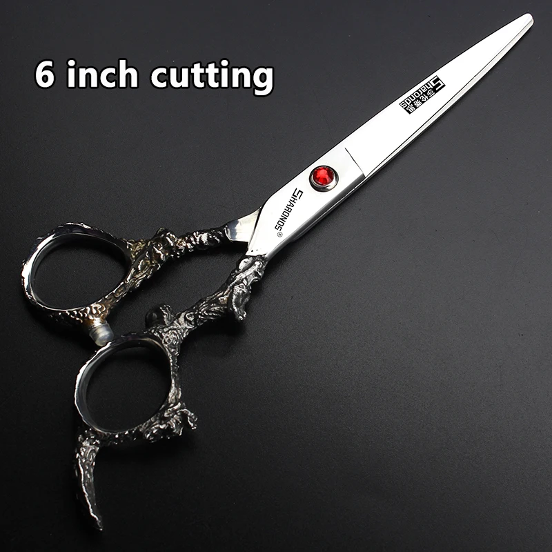 6 Zoll 7 Zoll Friseurscheren Professionelle Japanische 440C Stahl Haarschneidescheren Rein Schwarze Haarausdünnungs- und Schneidewerkzeuge – Detail 18