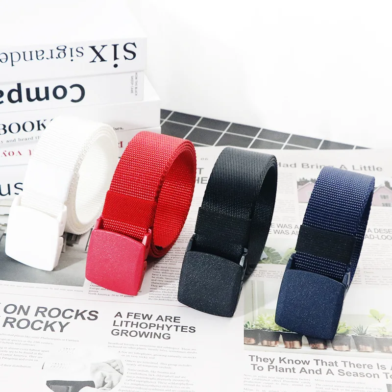 100cm 110cm 120cm 130cm 140cm Pluse Size Fabric Belts Non Metal Plastic Buckle Military Training Adjustable Belt