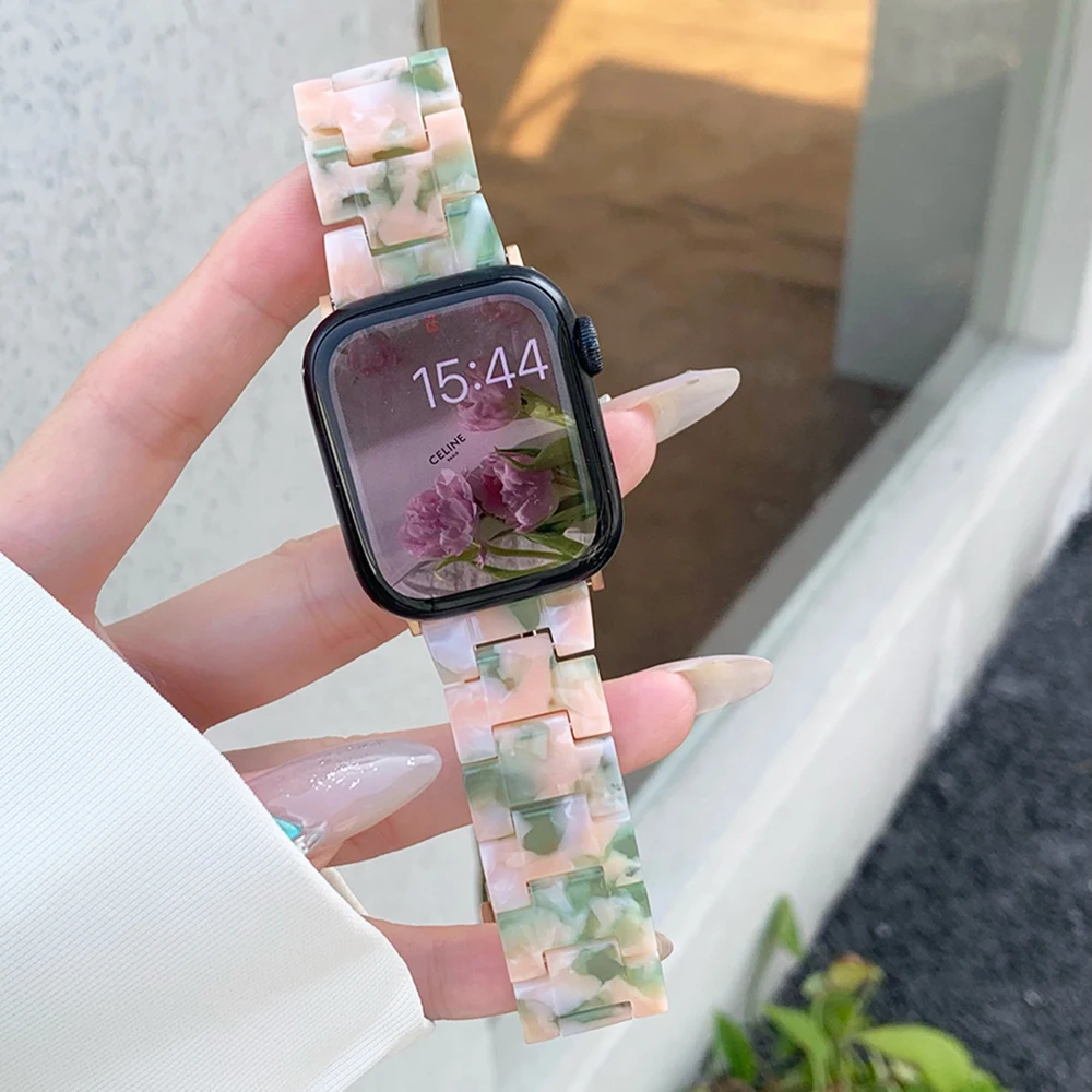 

Ремешок полимерный для Apple Watch Series 8 49 мм 7 6 5 4 42 мм 38 мм, карамельный браслет для iwatch band 3 2 44 мм 40 мм 41 мм 45 мм