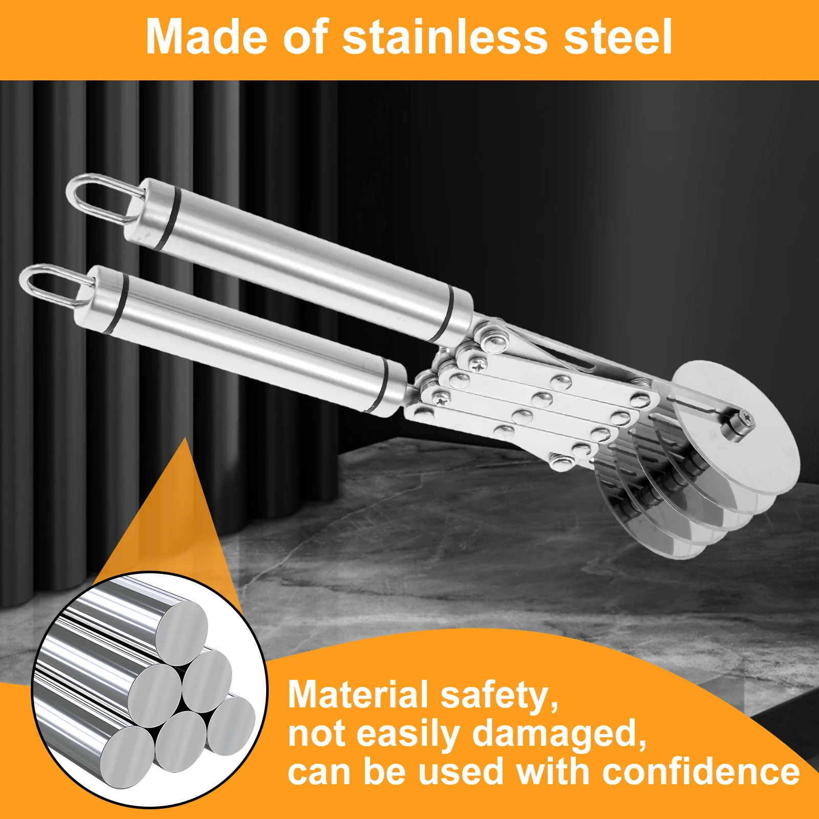 Pastry Cutter Wheel Stainless Steel 5 Wheel Pizza Cutter Adjustable Blade Spacing Safe and Easily Used Pie Pasta baking tool baking accessories