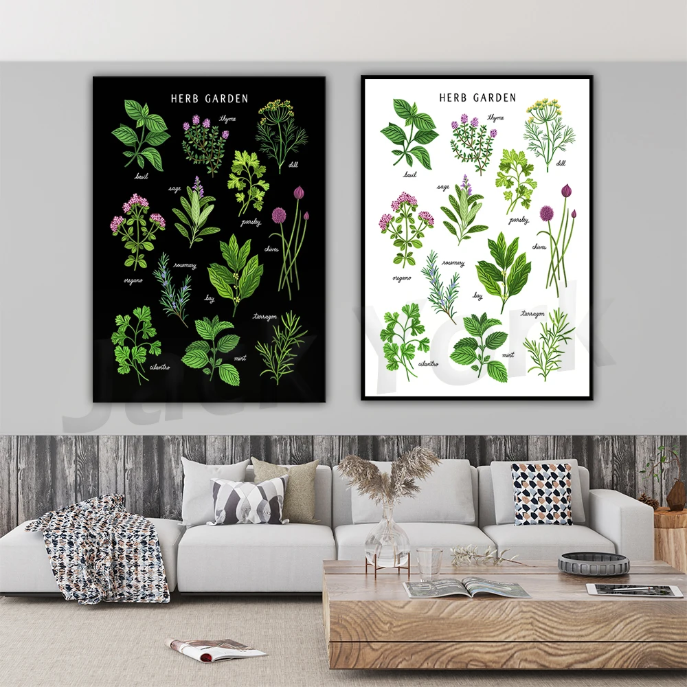 

Kitchen Wall Art, Herb Garden Art Print , Kitchen Herbs Art Printable, Kitchen Spices Art Print, Herbs