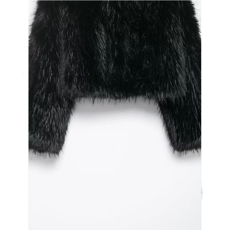 Faux Fur Short Coats Women's Fashion Long Sleeve Fluff Fur Warm Winter Jackets for Women 2025 Elegant Casual New Outerwear ﻿