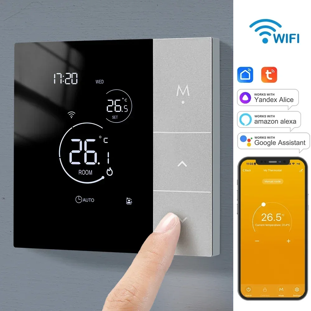 Termostato WiFi Tuya termorregulador doméstico inteligente para caldera/eléctrico/regulador de temperatura de calefacción por suelo radiante Alice Alexa Google