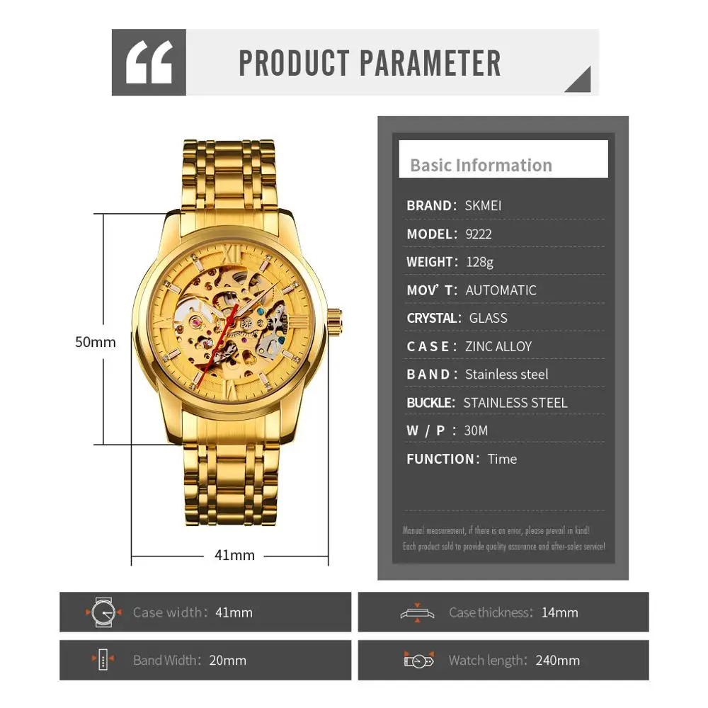 Skmei Reloj Hombre Luxury Automatic Watch Men Hollow Dial Mechanical Watches For Mens Fashion Stainless Steel Band Clock