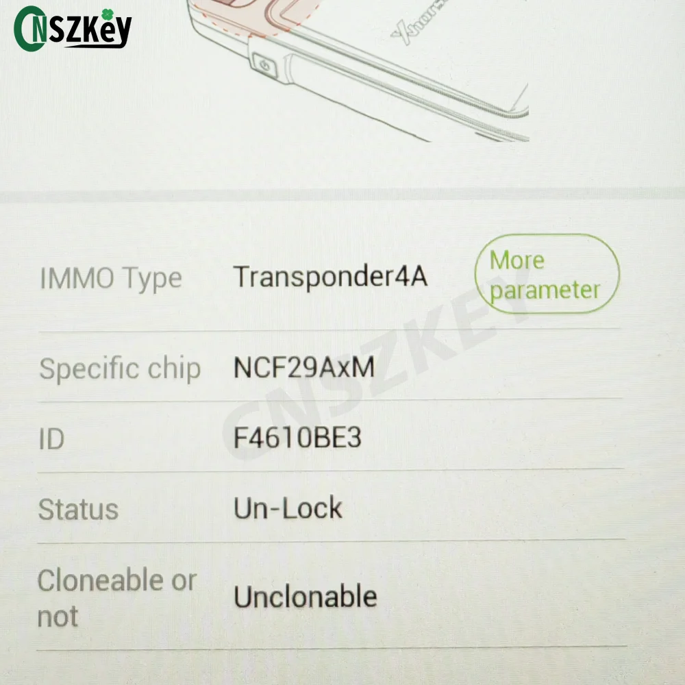 CNSZKEY FCC ID: KR5TXPZ1 OEM スマートリモートキー FOB 434Mhz FSK