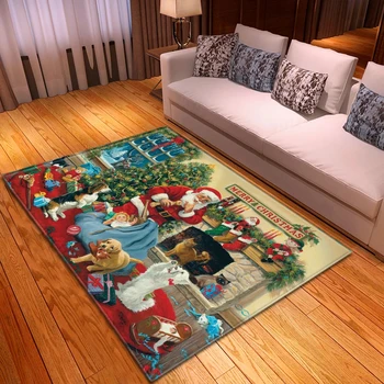 Santa Claus Carpet Christmas Theme Area Rug For Living Room Hallway Decoration Home Entrance Doormat Cute Animal Gift Floor Mat