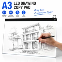 Bloc de dessin LED A3, trois niveaux de luminosité réglables, lumière LED pour animation et peinture, cadeau éducatif, bloc-notes lumineux réglable pour les arts. 6