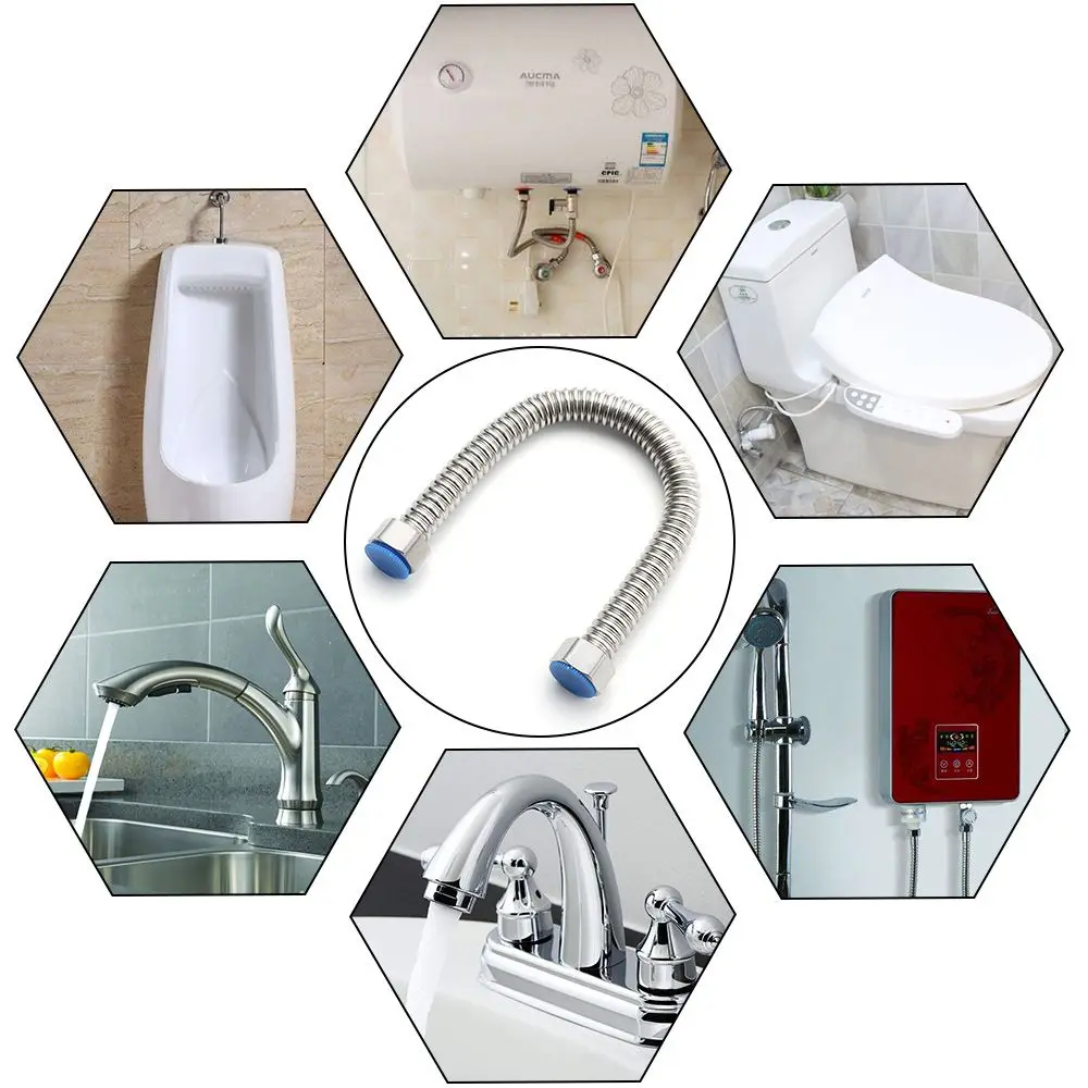 Plumbing Supply Hose 10/30/40/50/60cm Bathroom Faucet Toilet Hose Stainless Steel Corrugated Pipe