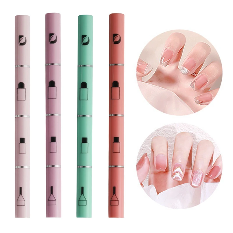1Pc 3 In 1 Multifunctional Nail Art Pen Brushes Set Makeup Gadget Detachable Nail Art Brush For Home Travel