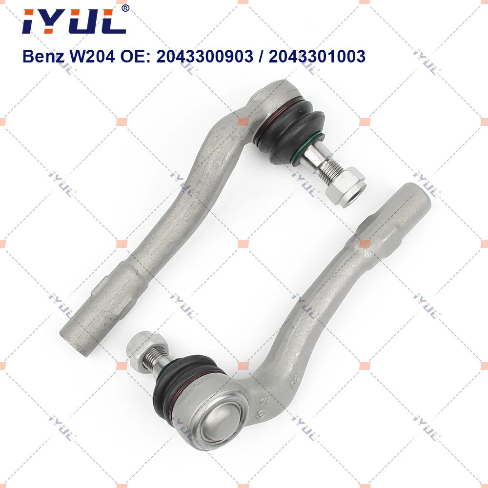 

IYUL Pair Front Outer Steering Tie Rod Ends For Mercedes Benz C-Class W204 S204 SLS AMG C197 R171 2043300903 2043301003