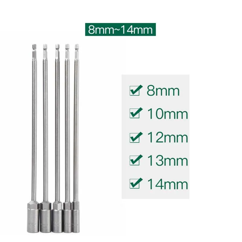 Juego De 8 Llaves De Vaso Hexagonales (de 5mm A 11mm) Para Atornillador De Impacto - Vástago 1/4'', Magnéticas