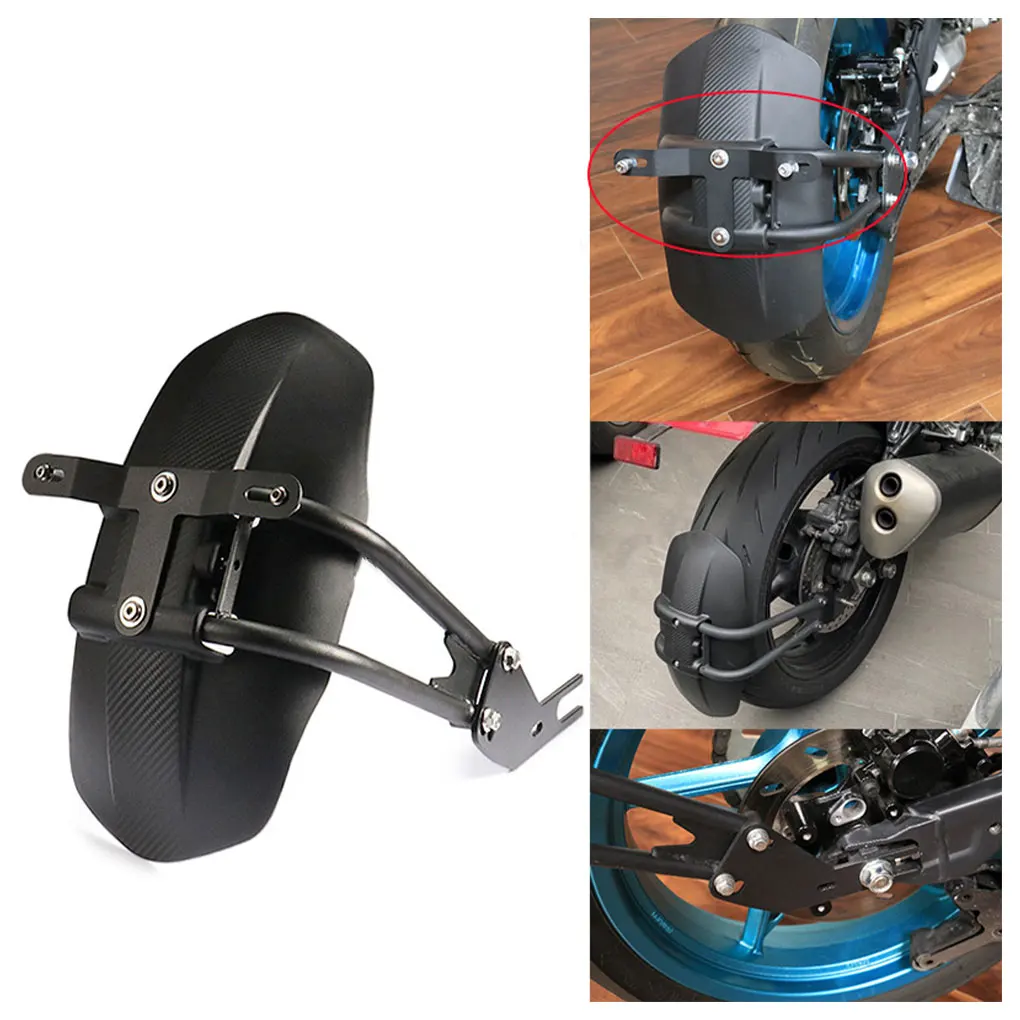 Garde-boue arrière de moto en PVC avec plaque de planificateur, support rapide, facile à installer et durable, haut