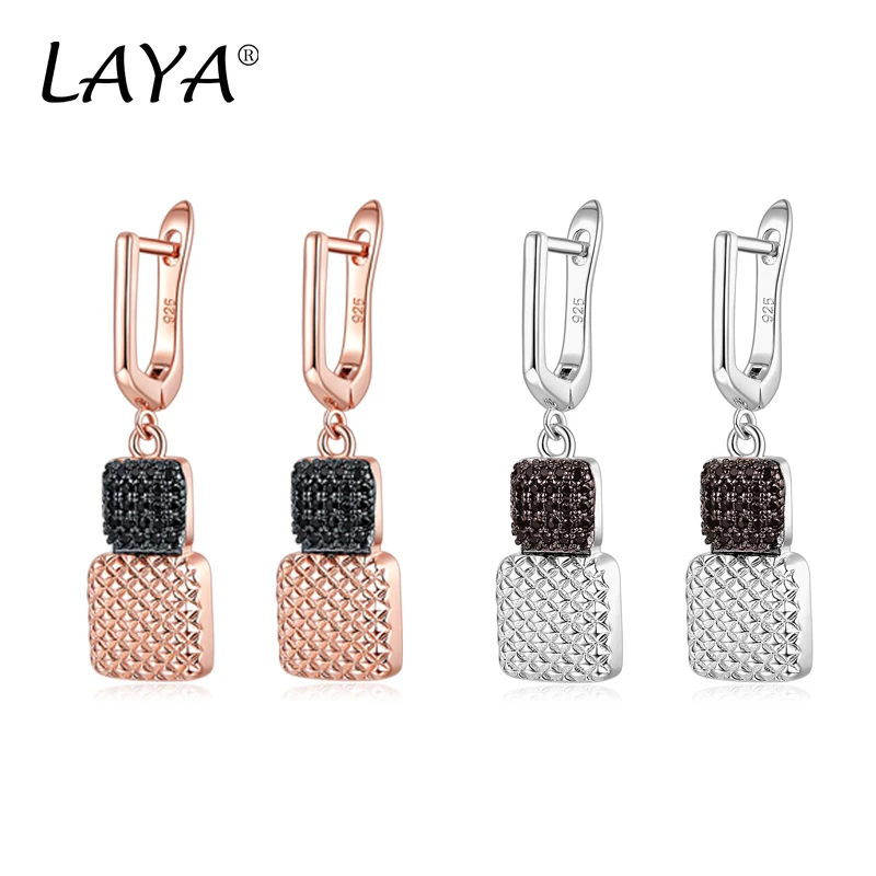 LAYA 패션 새로운 스타일 간단한 지르콘 반지 귀걸이 목걸이 세트 여자 파티 럭셔리 보석 선물
