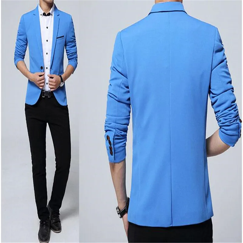 Brand Mens Casual Blazers Autumn Spring Fashion Slim Suit Jacket Men Blazer Masculino Clothing Vetement Homme M~5XL