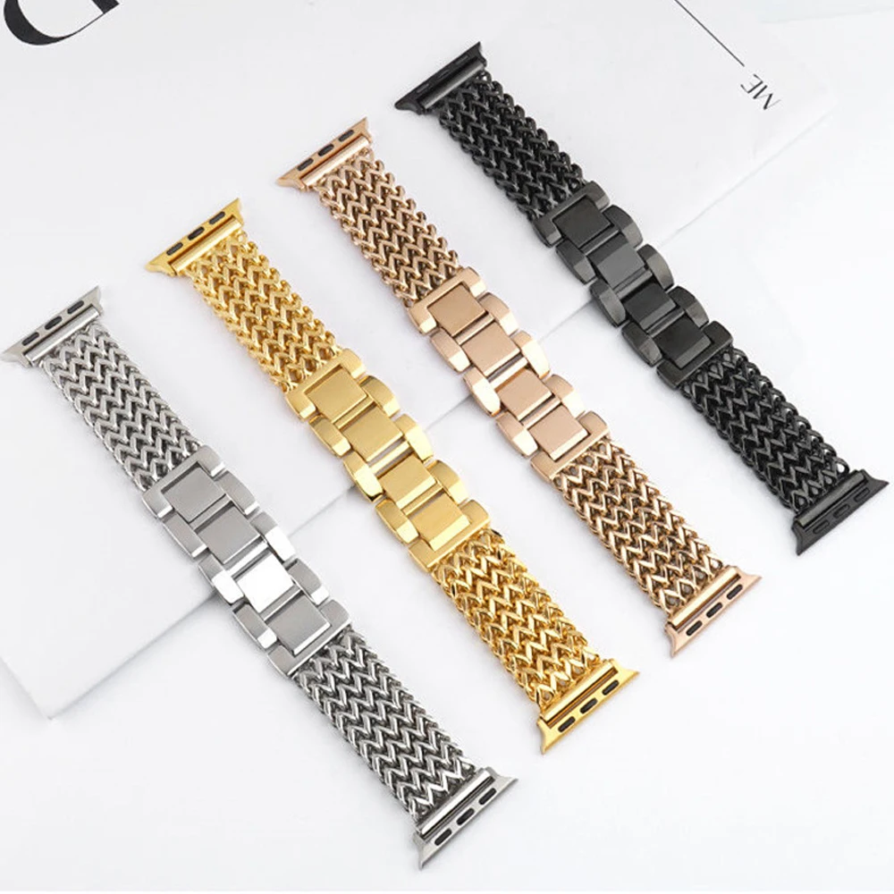 애플 워치용 브레이드 금속 팔찌, 울트라 2 1 밴드, 49mm, 41mm, 45mm, 아이워치 시리즈 9, 8, 7, 6, SE, 5, 4, 44mm, 스테인리스 스틸 스트랩