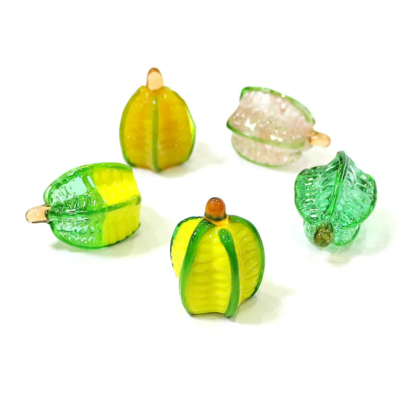 Colorato Vetro Di Murano Carambola Ornamento Simulazione Bella Stella Frutta Mini Statua Casa Soggiorno Desktop Decorazione Collezione
