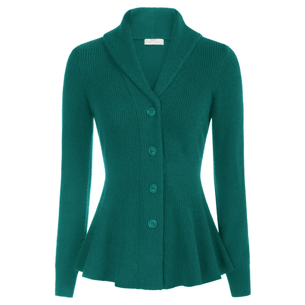 

BP Women Long Sleeves Knitwear Cardigan Button Placket Shawl Lapel Tops Autumn Knitting Coat Ladies Vintage V-Neck Blouse Winter