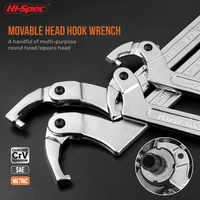 Clé à molette réglable Hi-Spec, type crochet, outil pour écrous et boulons, outil à main, 19-51 mm, 32-76 mm, 51-120 mm avec échelle, fournitures d'outils automobiles 1