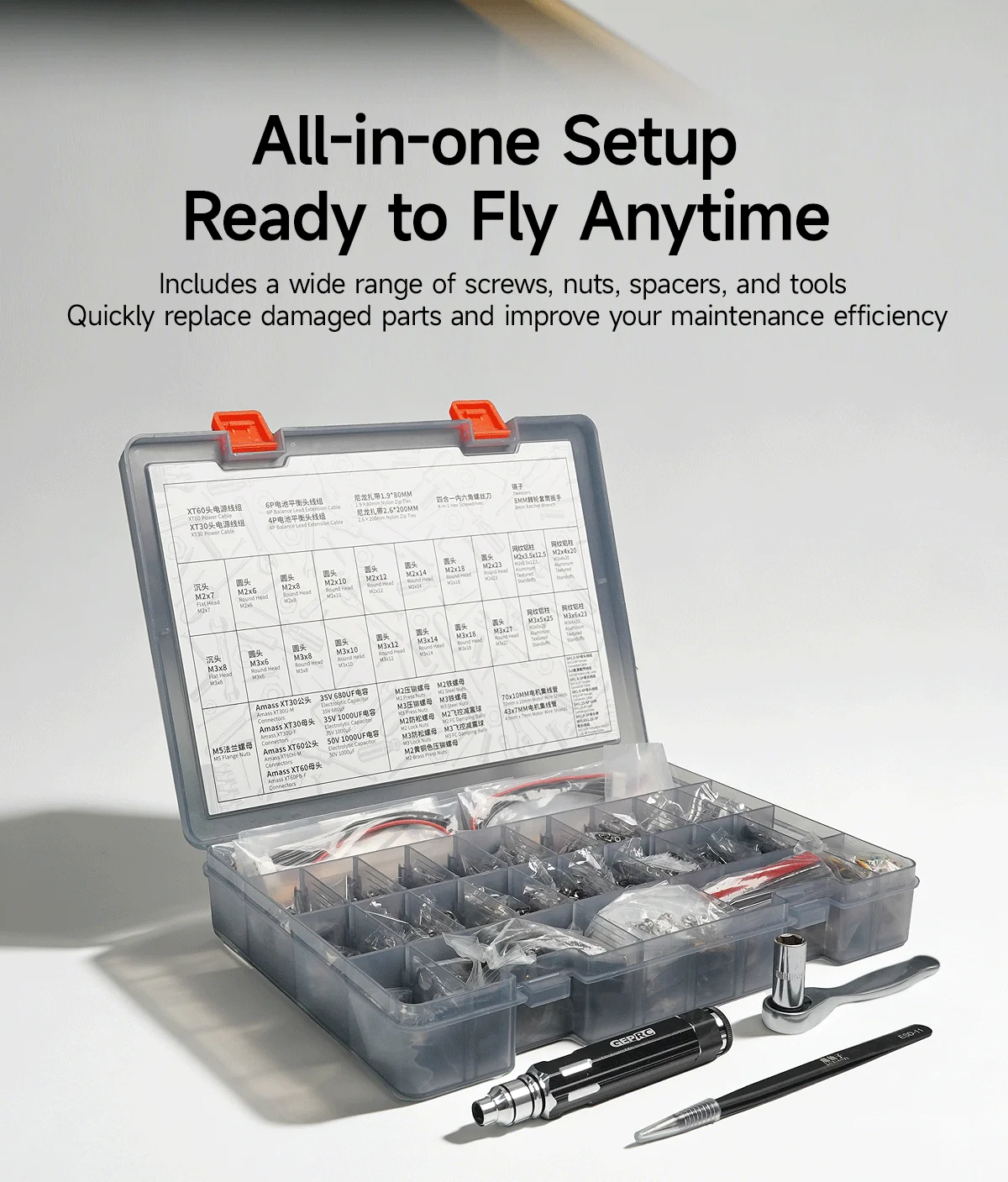 GEPRC FPV Hardware Parts Pack for Quadcopter Frame Building & Repair Drone Acces
