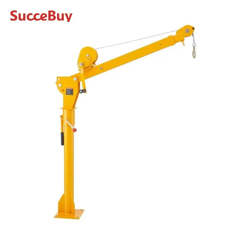 Folding Pickup Truck Crane with 1100 lbs Manual Winch