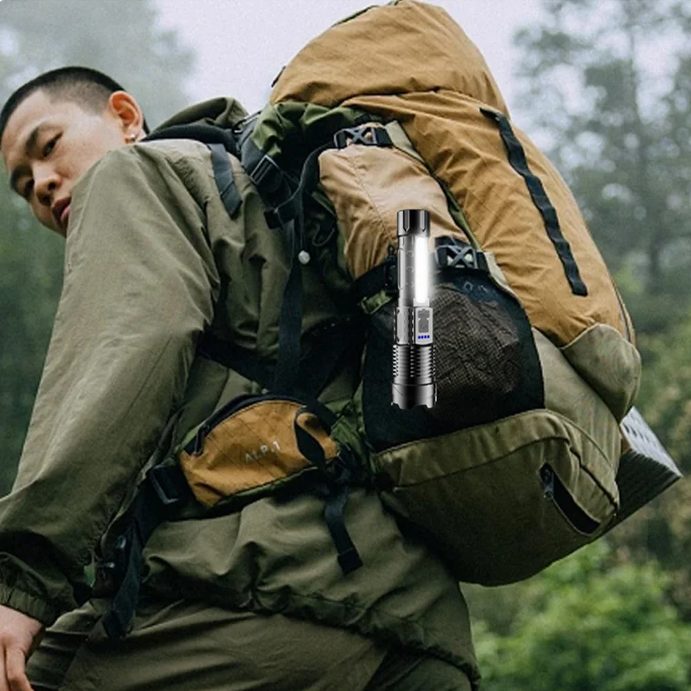 Emergency Spotlight USB Rechargeable 800LM High Strong Power LED Flashlights IPX4 Waterproof Outdoor Lantern for Camping Fishing