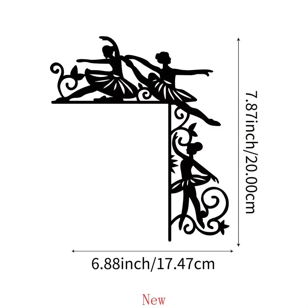 

Promotion Metal Ballerina Home Decorative Wall Sticker Door Corner Decoration Door Frame Corner Decoration Art Wall Hanging Dec