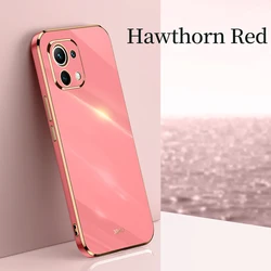 Luxury Plating Frame Phone Case - Ultra Soft Silicone Cover, Elegant Protection for mi 11i (ZB Camellia Red)