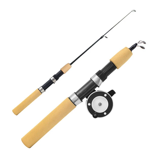 Mini Telescopic Winter Fishing Rod Shrimp Fishing Rod Metal Fishing Reel  Carbon Casting Fishing Rod Non