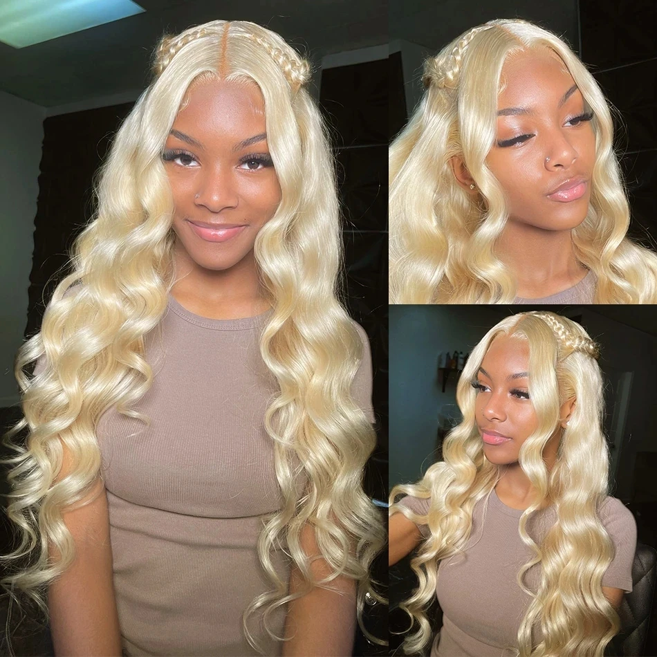 

613 13x6 Lace Front Wig 30 inch 13x4 Body wave HD Lace Front Wigs Blonde Human Hair Wig for Black Women Pre Plucked Glueless Wig