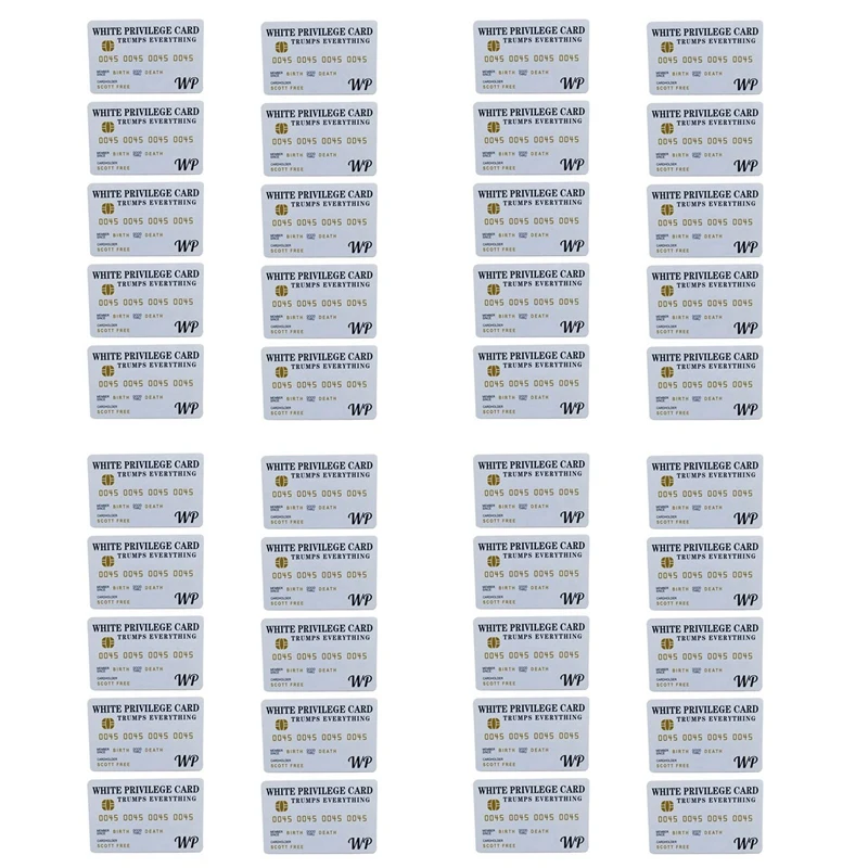 

40 PCS White Privilege Card Trumps Everything Credit Card Sets, Wallet Insert Card Romantic Card Business Gifts