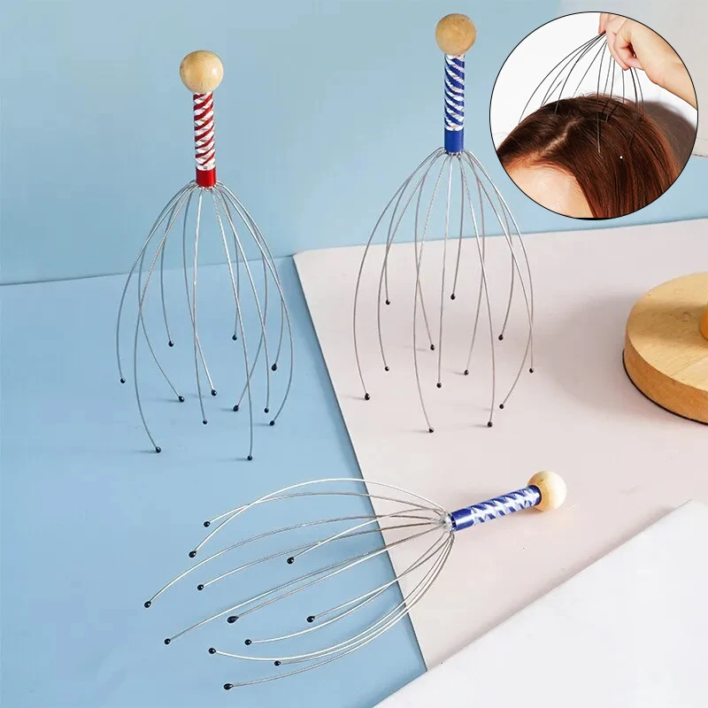 

Head Octopus Massager Hair Scalp Relax Massage Scratcher Head Scratching Relaxation Tools Metal with 12 Claws Instrument