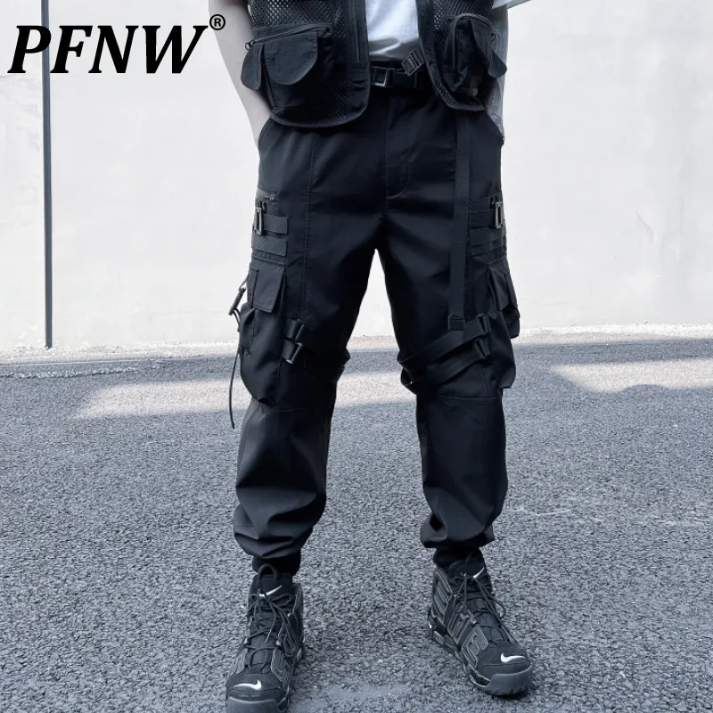 

PFNW Spring Autumn Men's Darkwear High Street Pencil Cargo Pants Outdoor Sportwear Casual Popular Safari Style Trousers 12A8141