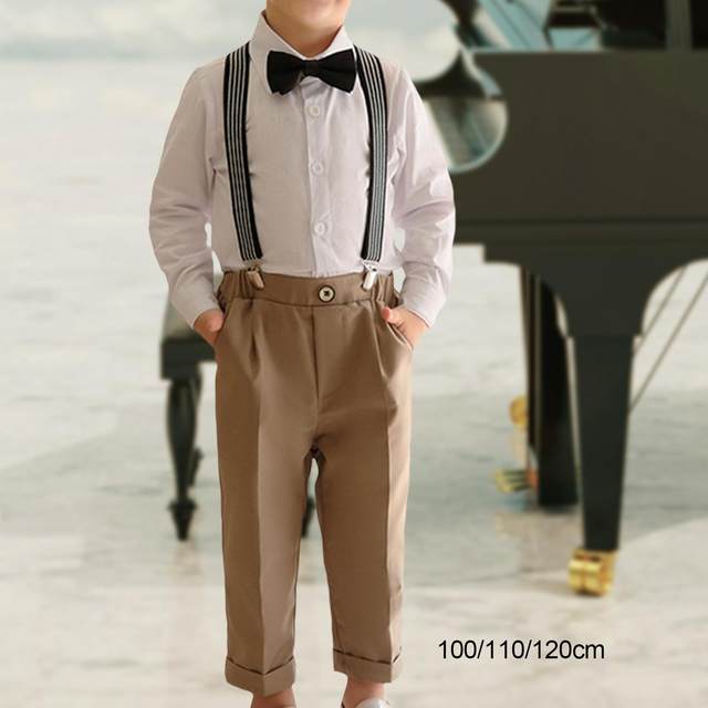 Boys Gentleman Outfit Formal Suit Long Sleeve Shirt Boy Clothes Boys Formal Outfit for Party, Dinner, Birthday, Wedding