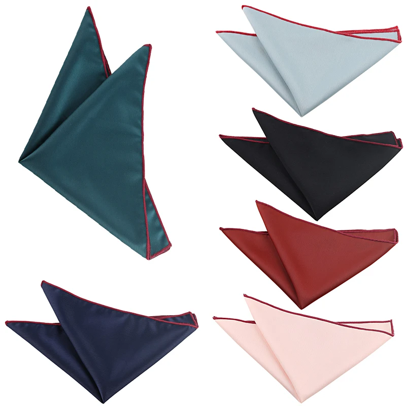 

Silk Hankerchief Scarves Vintage Hankies Men's Pocket Square Handkerchiefs Striped Solid Snot Rag 23*23 cm