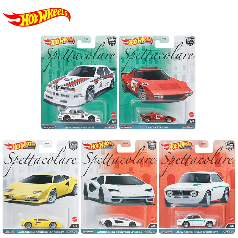 Genuine Hot Wheels Premium Car Culture Spettacolare Vehicles 1:64 Diecast Lamborghini Countach Alfa Romeo Toys for Boys Children