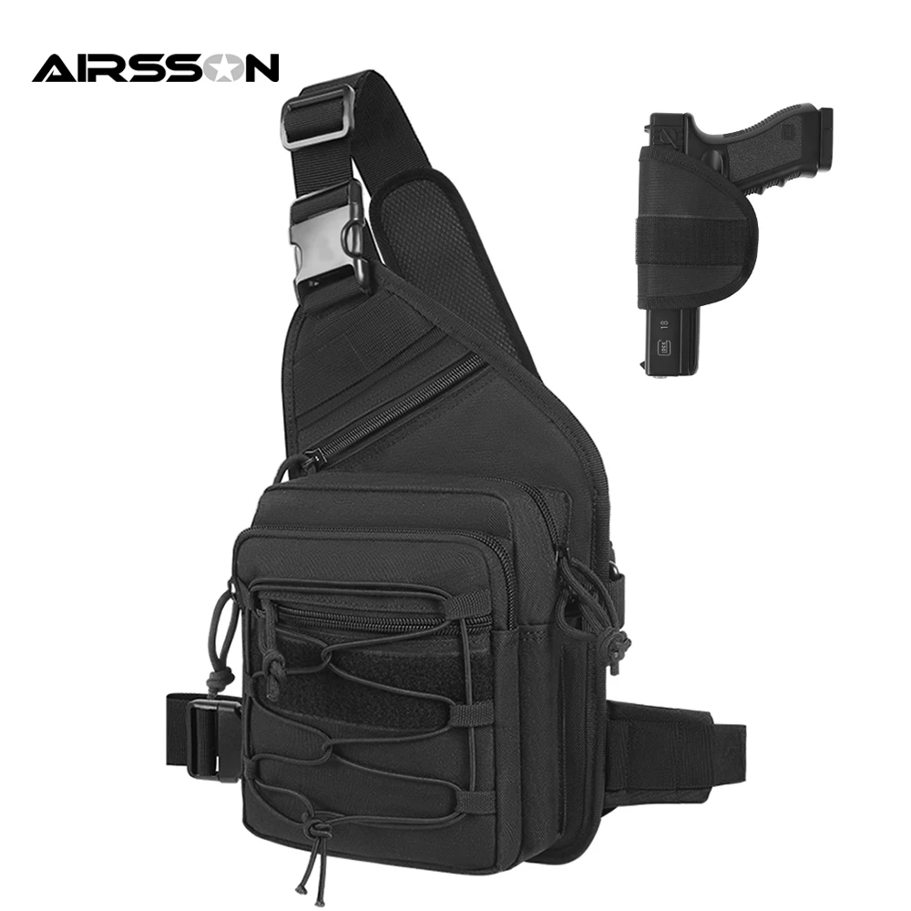 Outdoor Gun Holster Bag Concealed Carry Pistol Holder Pouch Handgun Sling Bag EDC Chest Pack Sports Crossbody Shoulder