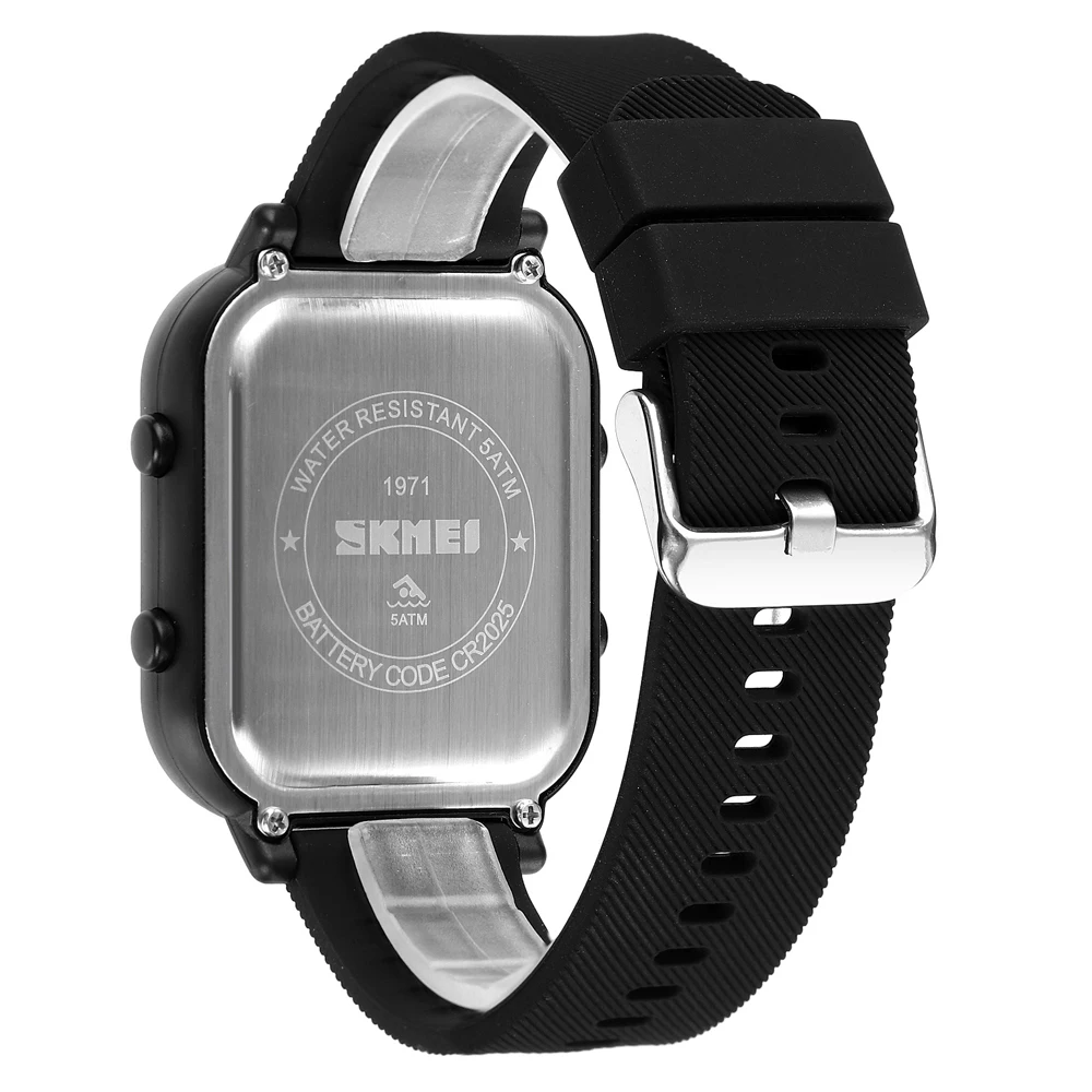 SKMEI Astronaut Creative Electronic Watches for Men Fashion Square Silicone Strap Led Digital Watch Waterproof Male Wristwatch 2