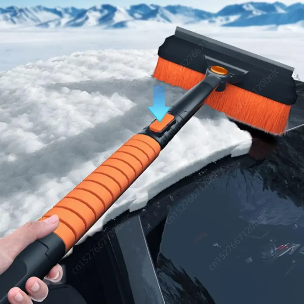 Portable Snow Shovel Detachable Car Snow Glass Remover Retractable Ice Scraper Remover Flexible Adjustable Car Wash Accessories