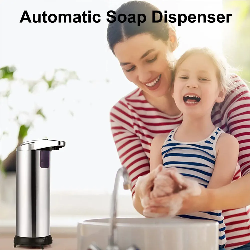 Automatic Soap Dispenser Touchless Liquid Hand Soap Dispenser Stainless Steel Electric Soap Dispenser for Kitchen and Bathroom 2