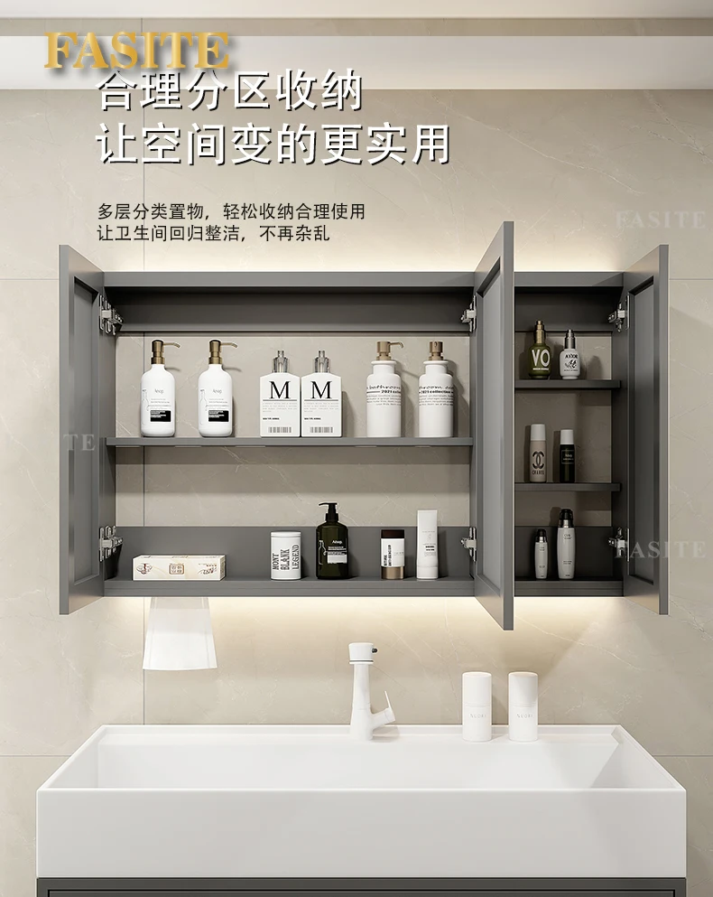 Description Picture 4 of itemMetal Washbasin Bath Mirrors Bathroom Cabinet Storage Drawer Display Bath Mirrors Wall Shelf Casa Arredo Room Furniture