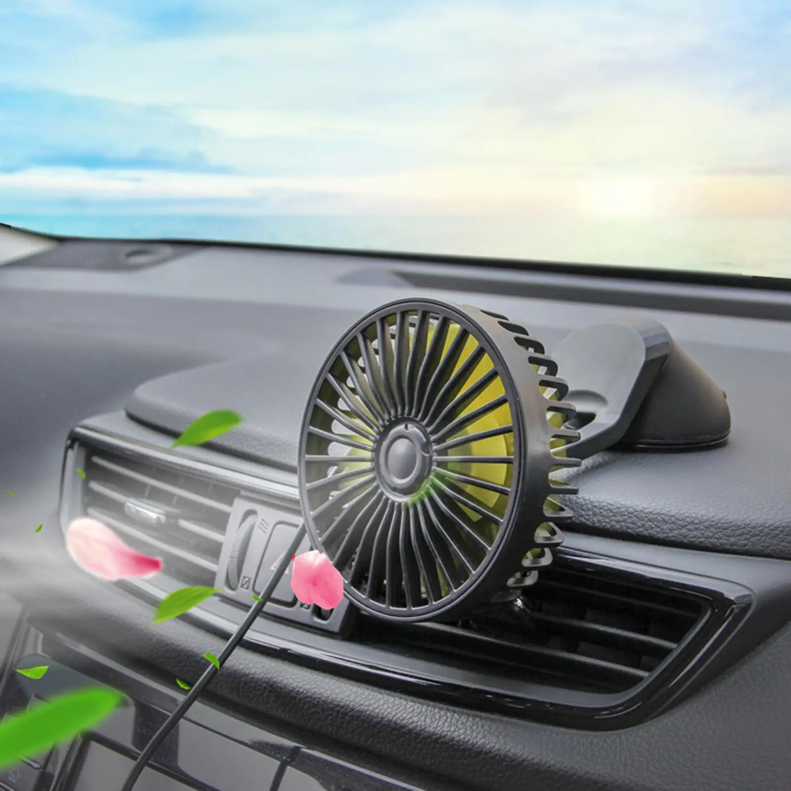 5V USB Fan Personal Fan Cooling Air Fan Low Noise for Car Dashboard Truck RV