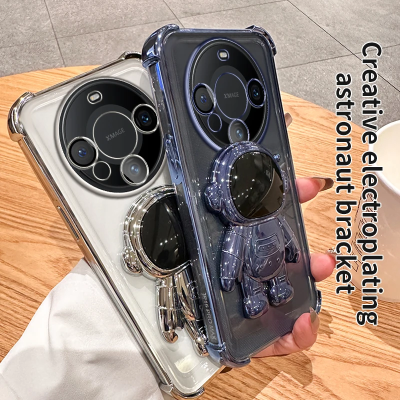 Clear Shockproof Transparent Astronaut Bracket Phone Holder Case