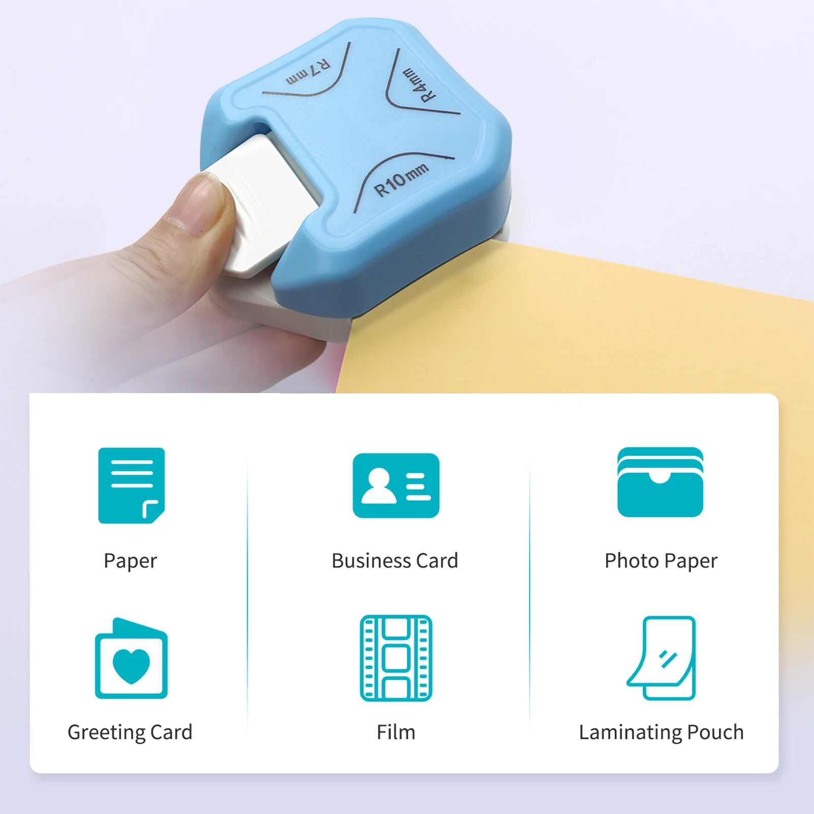 코너 라운더 펀치 3 in1 R4/R7/R10mm 카드 공예 스크랩북 포장지 스티커 용 라운드 코너 트리머 커터