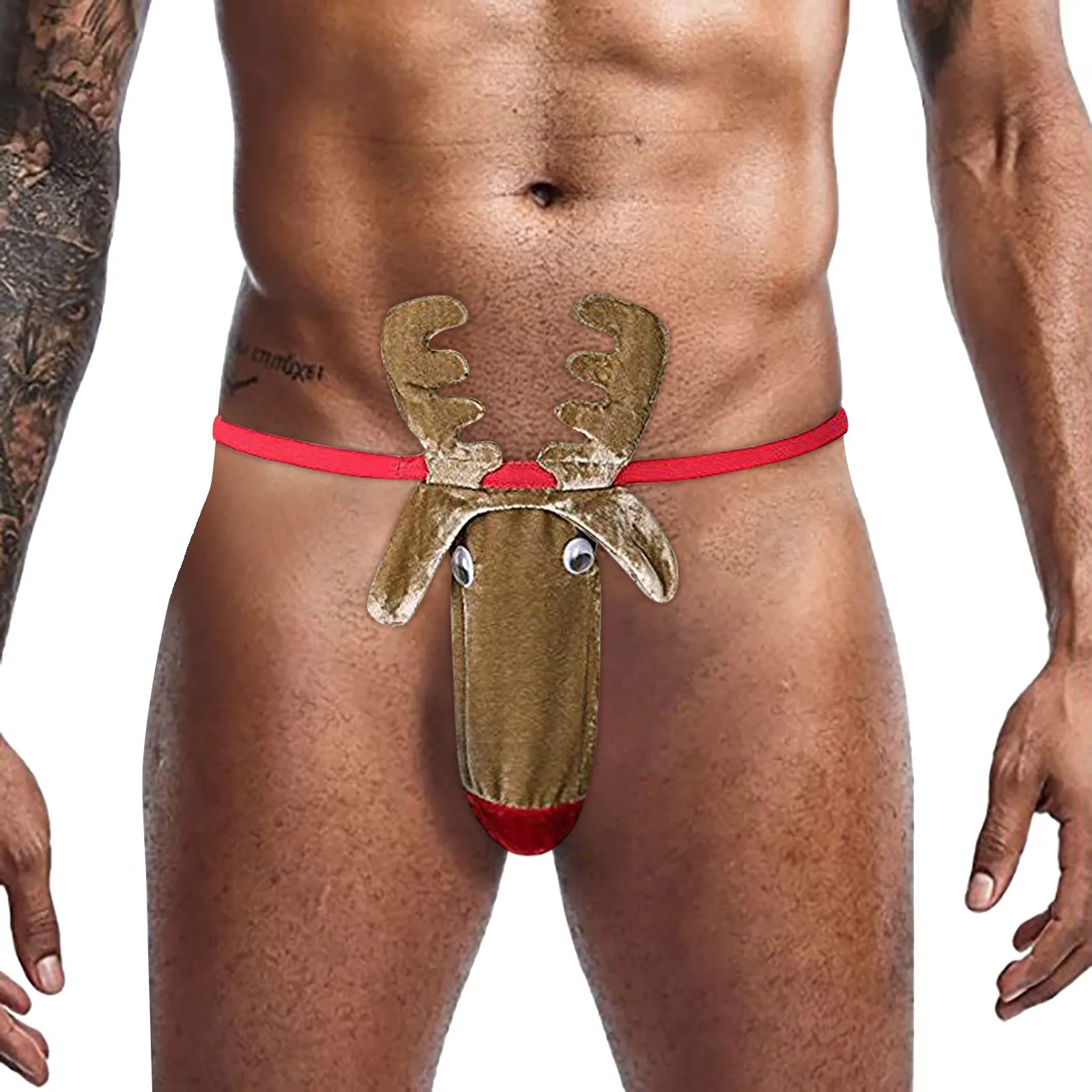 Mens Renna Modello Perizoma Divertente Biancheria Intima Di Natale T Mutande Posteriori Slip Sexy Perizoma Biancheria Intima Mankini Costumi Erotici