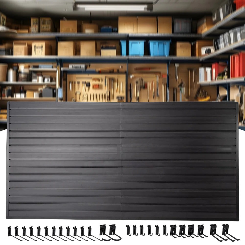 32 Sq Ft PVC Slatwall Organization System 4ft x 8ft 26 Heavy Duty Hooks Garage Home Retail Guitar Shop Storage Panels